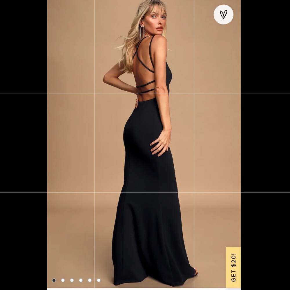 All this Allure Black Strappy Backless Mermaid Maxi Dress